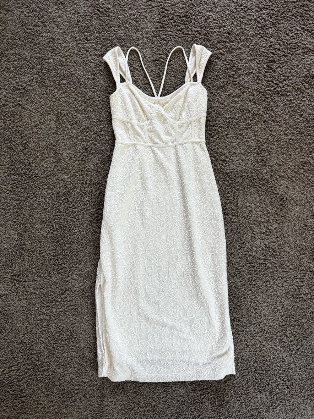 Anthropologie women’s White Lace Midi Dress